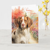 Carte Brittany Spaniel Dog Colorful Garden Path Get Well (Fleur jaune)