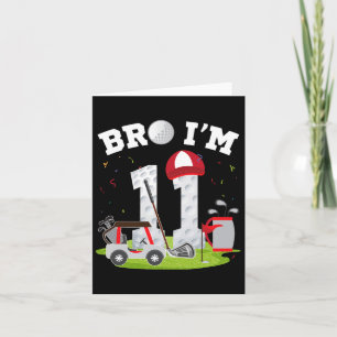 Carte Bro I'm 11 year old Golf Theme 11th Birthday Golfe