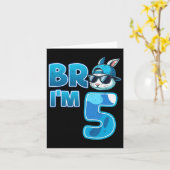 Carte Bro I'm 5 Birthday Boy 5th Matching Easter Bunny R (Fleur jaune)
