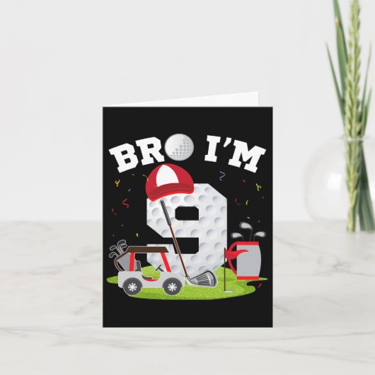 Carte Bro I'm 9 year old Golf Thème 9e anniversaire Golf (Devant)