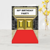Carte Broadway Marquee Red Carpet 80 th Birthday Party (Fleur jaune)
