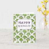 Carte Broccoli - Joyeux anniversaire (Fleur jaune)