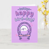 Carte Brochure Budgie Pun pour filles violet (Fleur jaune)