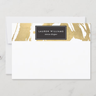 Carte Brochures Abstraites Faux Gold sur White II