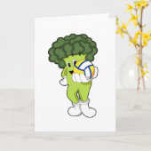 Carte Brocoli aux sports de volley-ball (Fleur jaune)