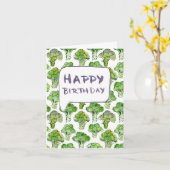 Carte Brocoli - joyeux anniversaire (personnalisable) (Fleur jaune)