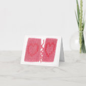 CARTE BRODÉE DEUX CŒURS + Texte (Dos)