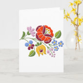 Carte Broderie Kalocsa - Art populaire hongrois (Fleur jaune)