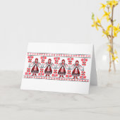 Carte Broderie ukrainienne traditionnelle filles ukraini (Fleur jaune)