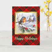 Carte Brodie Crest & Tartan avec Robin Personnalisé (Fleur jaune)