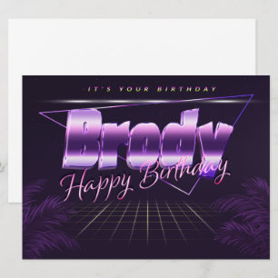 Carte Brody Name Prénom lila retro Map Anniversaire