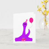 Carte Brontosaurus d'anniversaire ! (Fleur jaune)