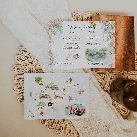 Carte Bronx Wedding Weekend Map | NYC Itinerary