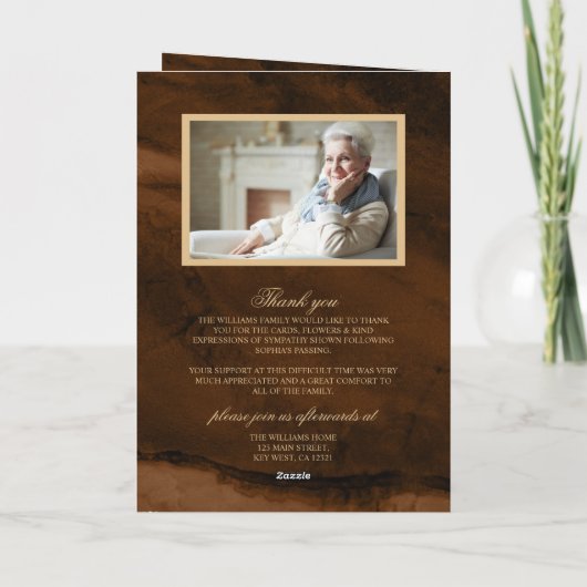 Carte Bronz & Photo Calligraphy Memorial Program (Dos)