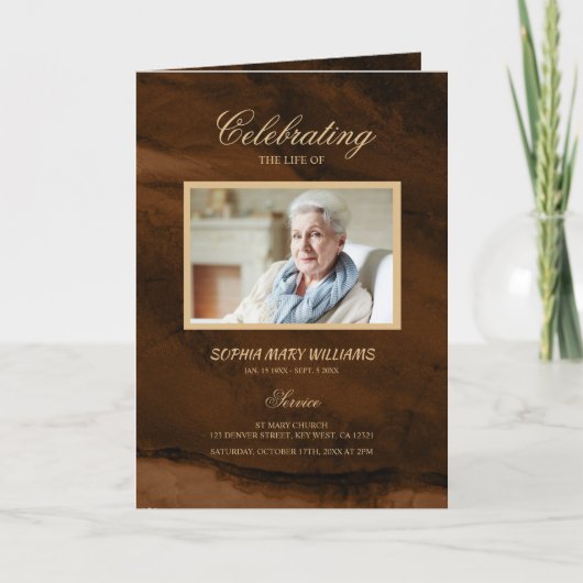 Carte Bronz & Photo Calligraphy Memorial Program (Devant)