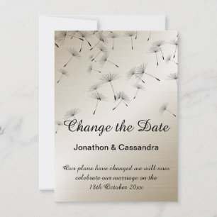 CARTE BRONZE ÉLÉGANTE ET DANDELION NOIR MODIFIER LA DATE