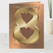Carte Bronze personnalisé 8e année Mariage Anniversaire (Devant)