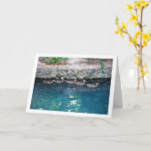 Carte Brood of Ducks in Majestic Blue Water (Fleur jaune)