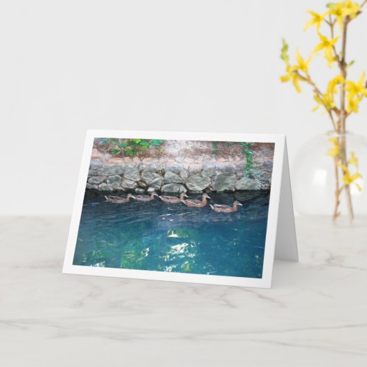 Carte Brood of Ducks in Majestic Blue Water (Fleur jaune)