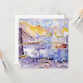 Carte Brooklyn Bridge (New York) (par John Marin) (Devant/Arrière en situation)