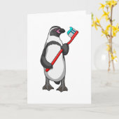 Carte Brosse à dents Pingouin (Fleur jaune)