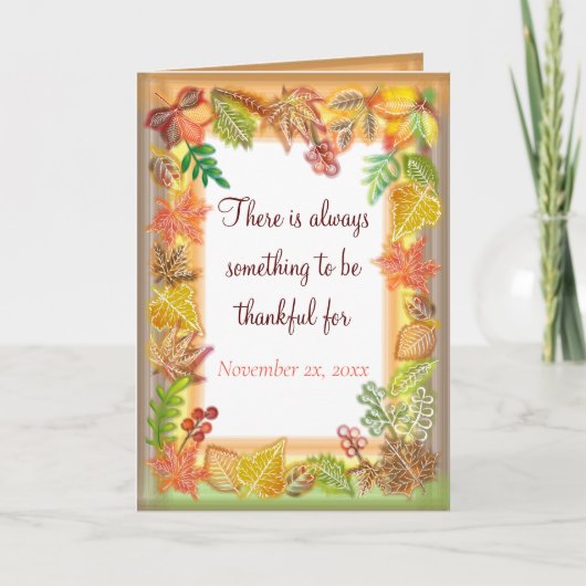 Carte Brosse de feuillage d'automne pour Thanksgiving (Devant)