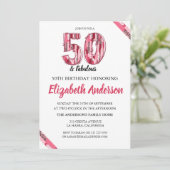 Carte Brosse léopard rose Stroke 50 et Fabuleux annivers (Debout devant)