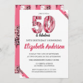 Carte Brosse léopard rose Stroke 50 et Fabuleux annivers (Devant / Derrière)