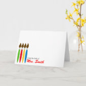 Carte Brosses À Peinture Rouge, Bleue, Jaune Et Verte (Fleur jaune)