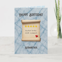 Carte Brother 5 star review blue birthday