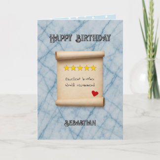 Carte Brother 5 star review blue birthday