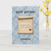 Carte Brother 5 star review blue birthday (Fleur jaune)