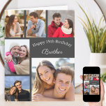 Carte Brother 6 Photo Collage N'importe quel âge Gros an<br><div class="desc">Créez votre propre carte d'anniversaire pour frère, fils ou ami, avec un collage photo fait à partir de 6 de vos photos préférées. Le modèle est mis en place pour travailler pour n'importe quel âge et vous pouvez éditer frère à fils ou un nom si vous préférez. Vous pouvez également...</div>