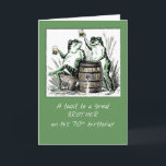 Carte Brother 70th Birthday Frogs Toasting with Beer<br><div class="desc">Joyeux 70ème à ton frère ! Envoyez cette carte avec des crapauds amusants qui boivent et s'amusent. Cela va sûrement faire sourire votre frère comme vous lui souhaitez le meilleur anniversaire de tous les temps ! Image vintage avec l'aimable autorisation de Clipart.</div>