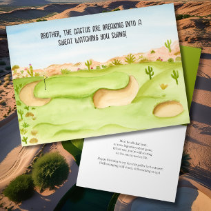Carte Brother, Birthday Desert Golf Course Aquarelle