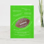 Carte Brother Birthday, les joues de foot<br><div class="desc">Les joues de foot pour le jour de la fête. A football field with a thrown football football and lots of terrible football jokes.  A football player or a fan will get a huge kick out of this card ! Copyright Norma Cornes.</div>