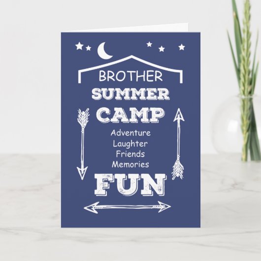 Carte Brother Camp Fun Navy Blue, Pensez à vous (Devant)