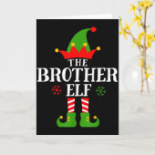 Carte Brother Elf Funny Matching Family Group Christmas (Fleur jaune)
