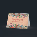 Carte Brother Folitique Rustique Joyeux Noël<br><div class="desc">Joyeux Noël pour carte de frère avec un motif en papier vintage rustique et aquarelle feuillage forestier.</div>