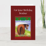 Carte Brother Funny Birthday Wishes Horses Diet Cake<br><div class="desc">Funny Rustic Birthday Wishes,  For those who love Horses a reminder of where all the Birthday Cake goes.  Humour for those watching their diet</div>