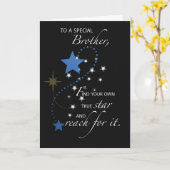 Carte Brother Graduation Star Félicitations (Fleur jaune)
