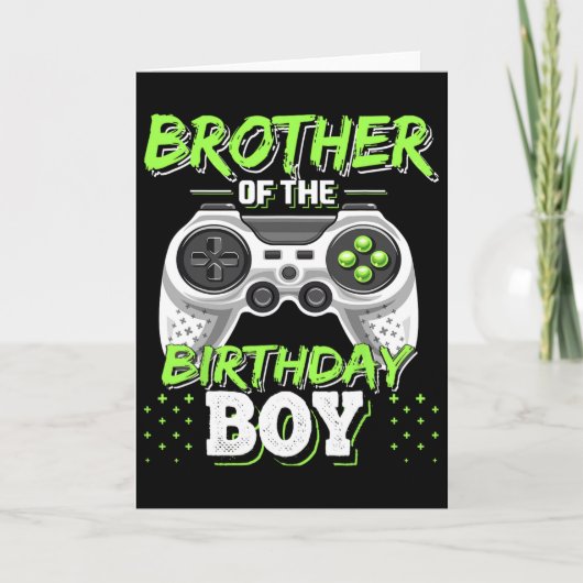 Carte Brother Of The Birthday Boy Matching Video Game Bi (Devant)