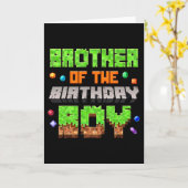 Carte Brother Of The Birthday Boy Pixel Gaming Video Gam (Fleur jaune)