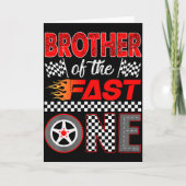Carte Brother Of The Fast One First Birthday Racing Car (Devant)