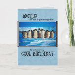 Carte Brother Penguin Du Groupe Anniversaire<br><div class="desc">Envoyez cette carte drôle à votre frère,  d'un groupe de gens.</div>