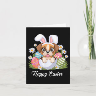 Carte Brouillard mignon Chien Floral Oeufs de Pâques Bys
