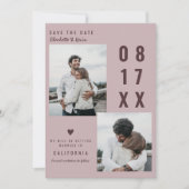 Carte Brousse bordeaux enregistrer la date mariage 2 pho (Devant)