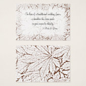Carte Brown Abstraite Mariage Charity Favor Card (Devant & derrière)