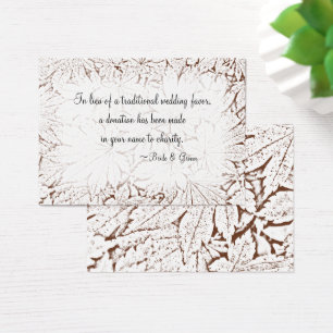 Carte Brown Abstraite Mariage Charity Favor Card