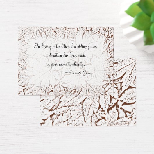 Carte Brown Abstraite Mariage Charity Favor Card (Bureau)